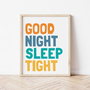 Good Night Sleep Tight Printable Art, Motivational Quote Print, Nursery ...