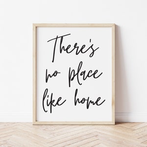 There&#39;s No Place Like Home Printable Art, Motivational Quote Print,Home Decor, Farmhouse Style, Inspirational Poster *INSTANT DOWNLOAD*