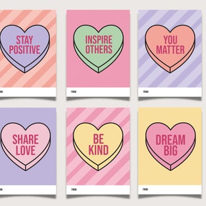 Positive Affirmation Valentines, Valentinskarten, Candy Hearts, Aktivität für psychische Gesundheit, Selbstwertgefühl, Konversationsherzen, Digital