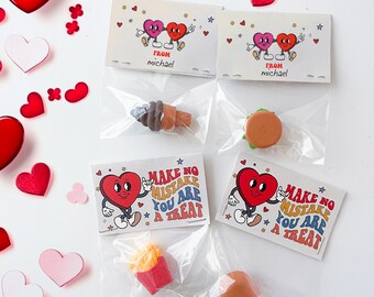 Valentine's Day Bag Topper, Eraser Valentine Card, Non Candy, Food Eraser Valentine, Instant Digital Download, Sweet Treat Valentine