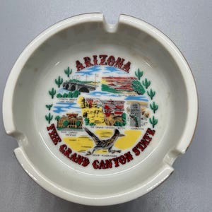 Arizona Grand Canyon State Ceramic Ashtray Vintage