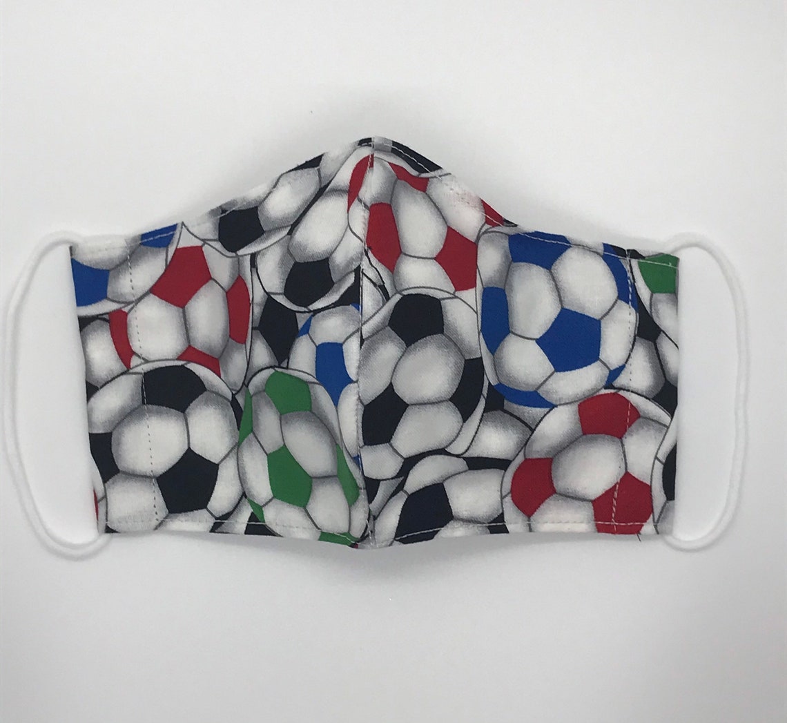 Childs Soccer Face Masks Etsy