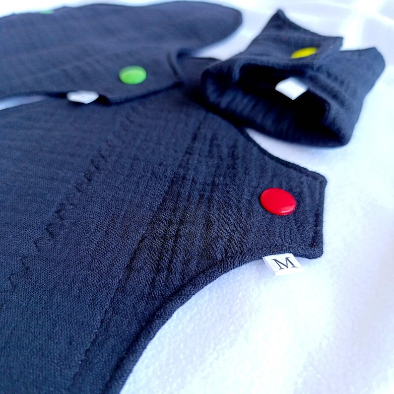 Organic Reusable Cloth Period Pad- Soft Bamboo Cotton, Washable, Heavy Flow Black