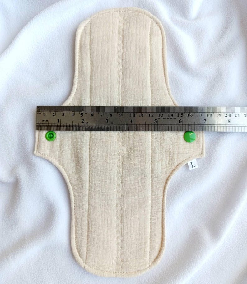 Organic Reusable Cloth Period Pad- Soft Bamboo Cotton, Washable, Heavy Flow image 18
