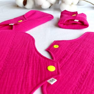 Organic Reusable Cloth Period Pad- Soft Bamboo Cotton, Washable, Heavy Flow Raspberry