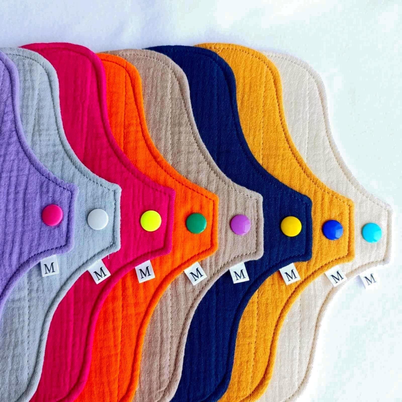 Organic Reusable Cloth Period Pad- Soft Bamboo Cotton, Washable, Heavy Flow