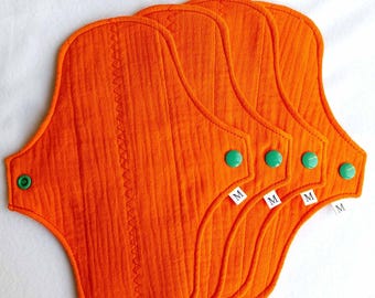 Organic Cotton Reusable Cloth Pads - Eco-Friendly Muslin Set of 4