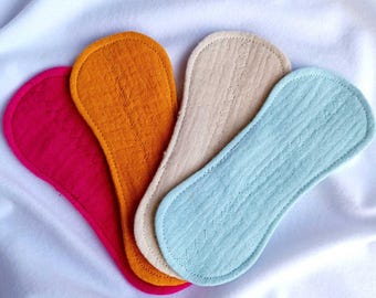 Protège-slips en coton biologique : tampons en tissu réutilisables de 6 po., zéro déchet