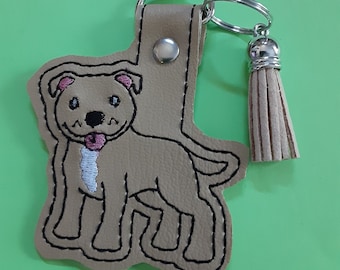 Pitbull Keychain Key Fob with Matching Tassel, Pibble Key Fob Keychain with Matching Tassel, Handbag, Backpack Charm, Pitbull Mom Gift