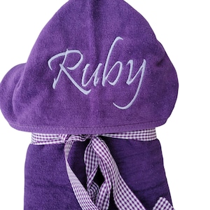 Kids Personalized Hooded Towel | Embroidered Name Kids Beach Towel | Kids Bath Towel With Name  | Gift for Kids | Summer Gift