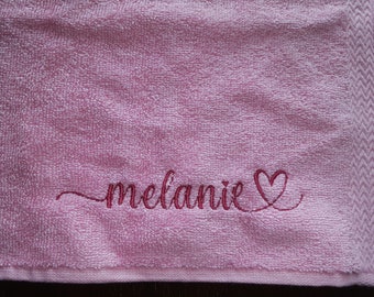 Personalized Heart Wash cloth | Heart with Name Embroidered Wash cloth | Custom Washcloth | Gift for Kids Children