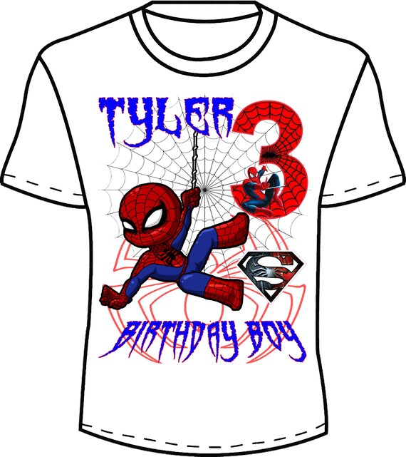 Custom Spiderman Shirt Super Hero Shirt Spiderman Party Favor Spider Man Birthday Shirt We ADD any name & age on it Family Birthday Shirts Spider-Man Birthday Shirt VISIT OUR SHOP!! 