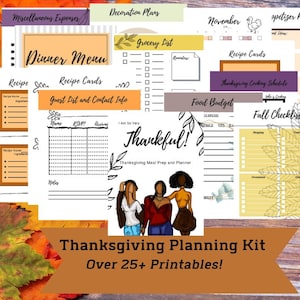 Thanksgiving Planner and Organizer, Digital Download, Printable, Neutral Tones, Fall Decor, Budget Planner