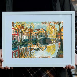 Delft in Autumn - Delft Art - Dutch the Netherlands Art - Art Print - Wall Hanging - Wall Art - Delft Gift
