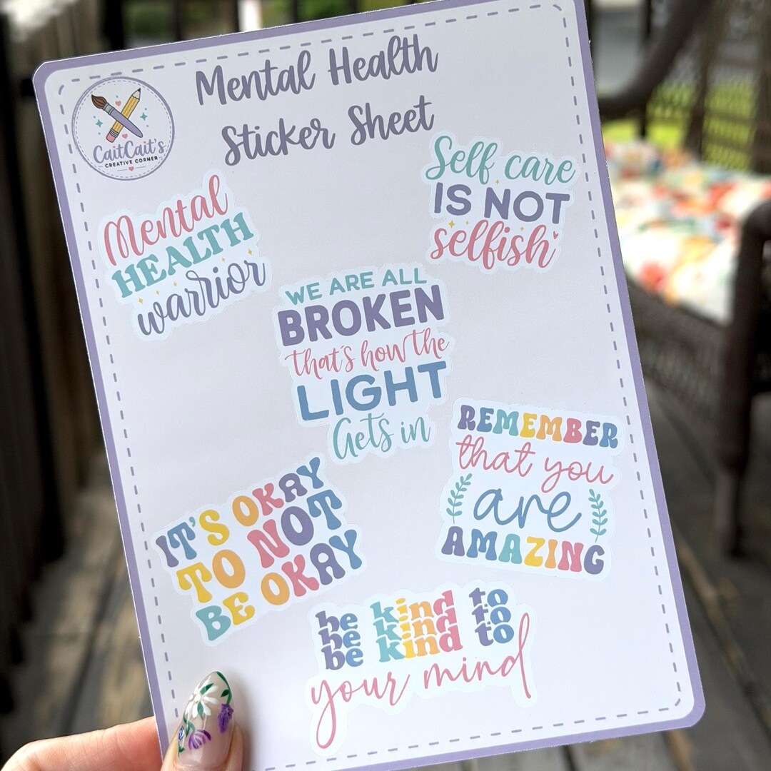 Mental Health Sticker Sheet - Etsy