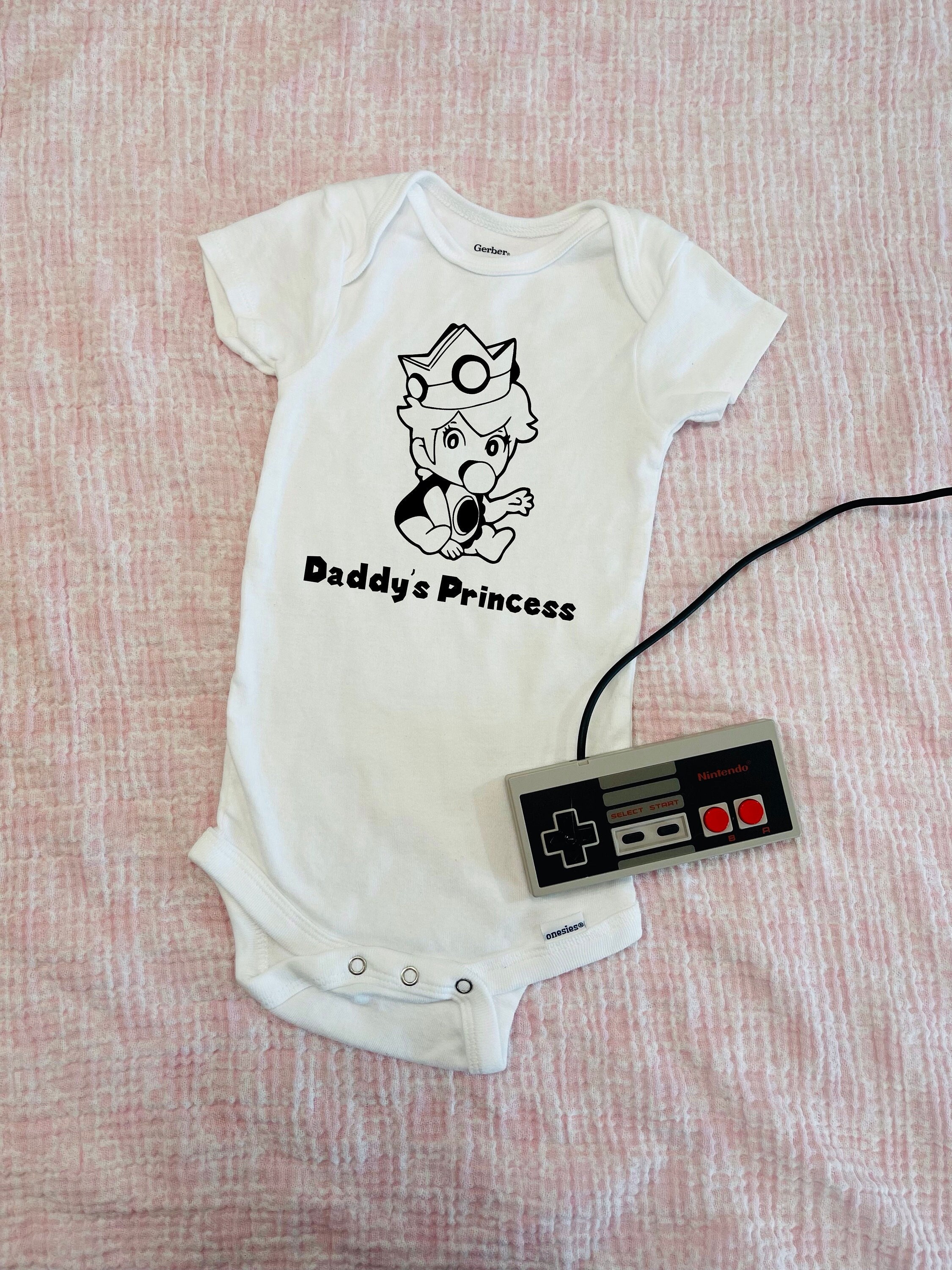 Daddy s Princess Peach Onesie Baby Peach Onesie Mommy s Princess Peach Onesie Super Mario Onesie Nintendo Onesie