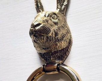 Brass door knocker Rabbit door knocker Brass rabbit door knocker Hare door knocker Brass hare door knocker