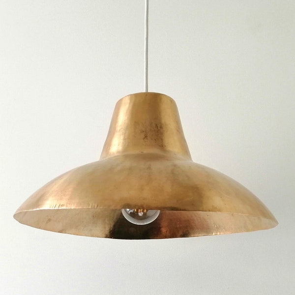 Big Brass Pendant Lamp  Gold Pendant Lamp Gold Hanging Lamp Industrial lamp Golden lamp Brass Handmade Hammered Lamp, Brass Ceiling Lamp