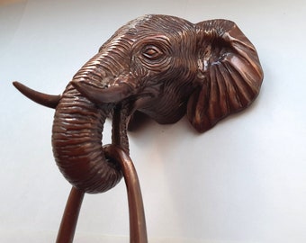 BIG Brass Elephant door knocker Brass Elephant door Elephant door knocker Brass door knocker