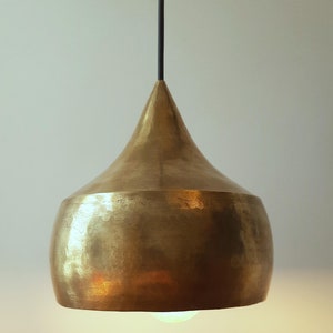 Brass Ceiling Lamp Brass Pendant Lamp Bell Lamp Hanging Lamp Ethnic Pendant Light Handmade Hammered Lamp Brass Shade Brass image 5