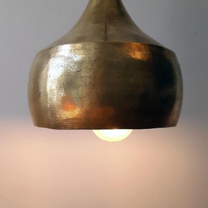 Brass Ceiling Lamp Brass Pendant Lamp Bell Lamp Hanging Lamp Ethnic Pendant Light Handmade Hammered Lamp Brass Shade Brass image 2