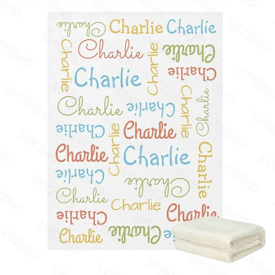 Couverture Personnalisée Prénom Nouveau-Né Bébé Enfant Douce Polaire Lavable Solide Rassurante Cadea