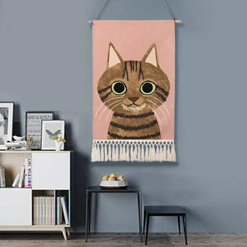 Tentures Tapisseries Murales Style Bohèmes Humoristique Chat Animal de Compagnie Décoration Murale S