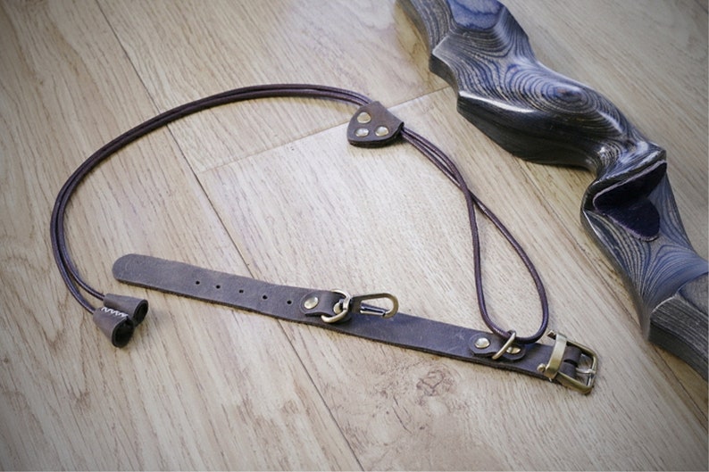 Adjustable archery bow sling leather recurve bow wrist sling Etsy