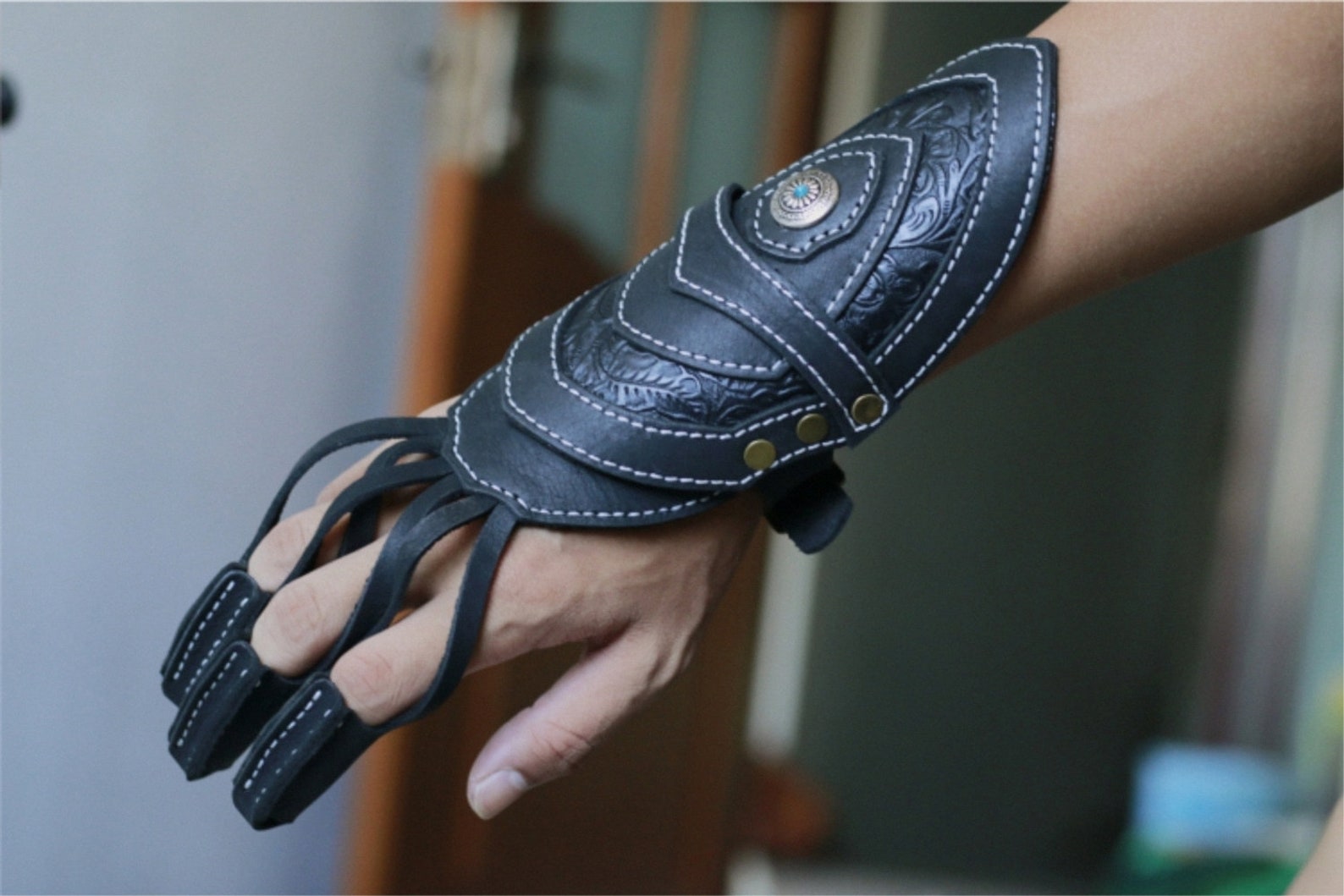 Archery Glove Leather Shooting Glove Set Traditional Archery Etsy