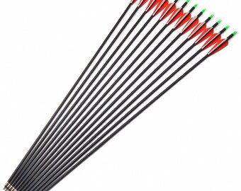28"/29"/30" Archery Carbon Arrows Hunting Arrows with Replaceable Tips for bow 