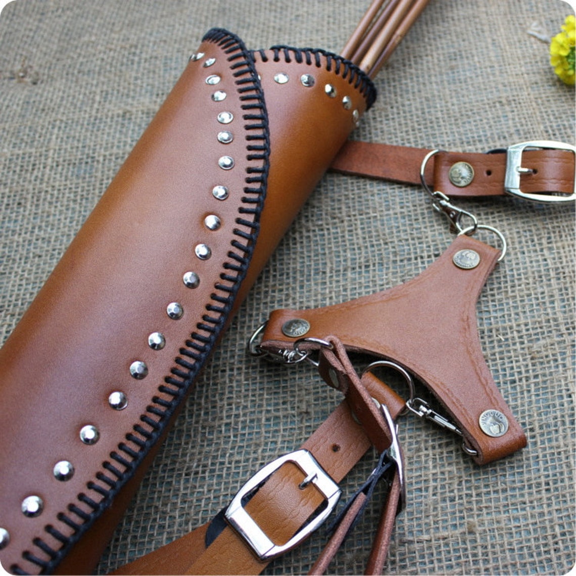 Handmade Leather Archery Arrow Quiver Archery Gears Equipment Etsy