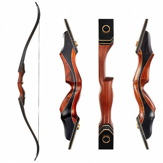 Archery Takedown Recurve Bow Hunting Right Hand Wooden Riser Laminated Bow Limbs 
