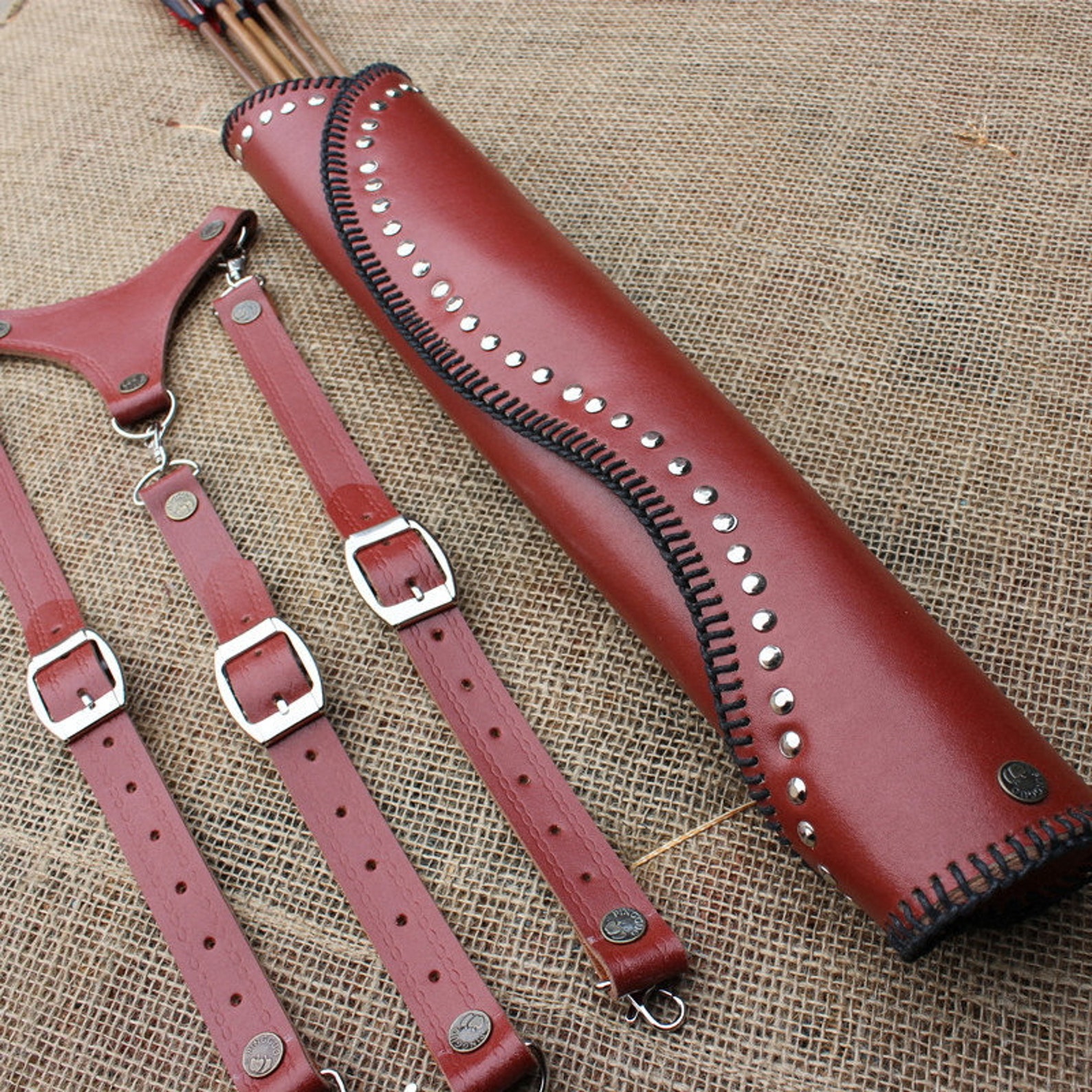 Handmade Leather Archery Arrow Quiver Archery Gears Equipment Etsy