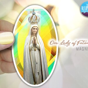 Our Lady of Fatima magnet - Catholic  - Virgen de Fatima gift - Hail Mary- Virgin Mary magnet - Fatima decal - religious car decor
