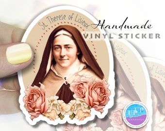 St Therese of Lisieux sticker - Catholic Stickers - vintage Saint Therése  stickers - Santa Teresita vinyl stickers - Catholic stickers