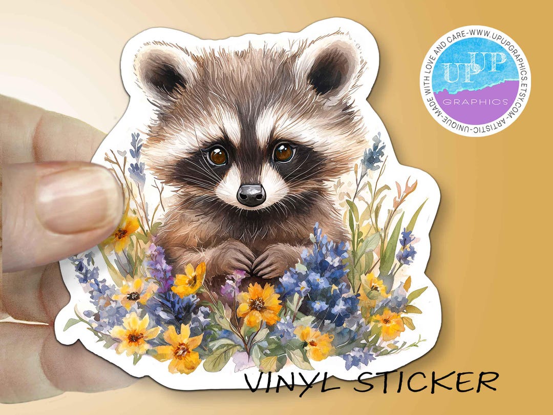 Cute Raccoon Sticker,baby Raccoon Stickers for Animal Lovers,hand-drawn ...