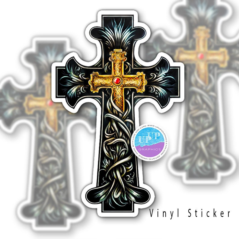 Cross Sticker, Catholic Cross , Christian Faith Stickers, Crucifix ...