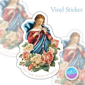 Our Lady Undoer of Knots sticker - Catholic Stickers - Marian stickers- Mother Mary - Baptism - Communion - Religious stickers