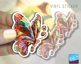 Pegatinas de mariposas, pegatinas artísticas de mariposas pictóricas, pegatinas de mariposas dibujadas a mano, calcomanías de insectos de acuarela, pegatinas abstractas