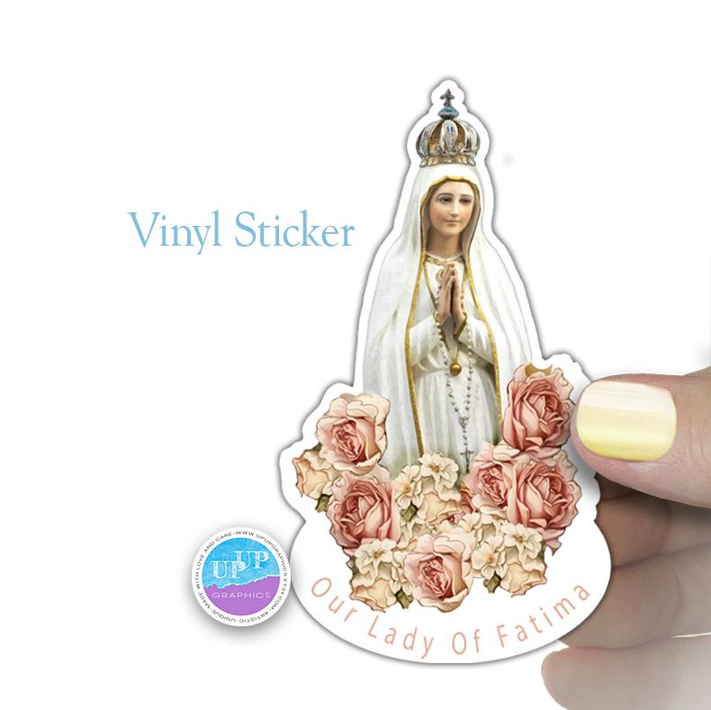 Fatima Sticker Our Lady of Fatima Sticker - Catholic Stickers - Virgen De Fatima ...