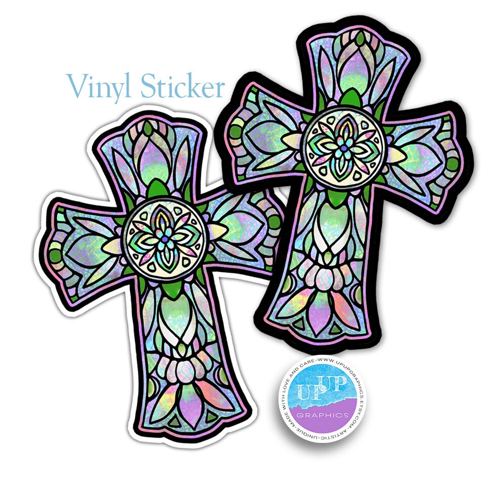 Cross Sticker, Catholic Cross , Christian Faith Stickers, Crucifix ...