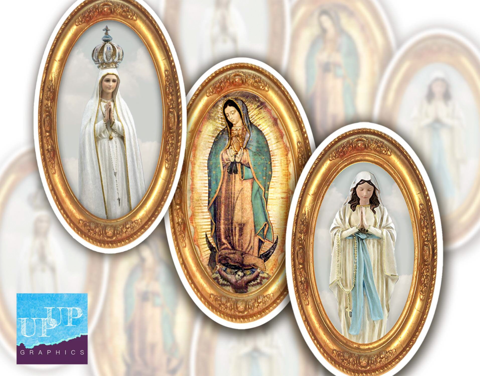 Catholic Sticker Pack, 3 Stickers Bundle, Our Lady of Guadalupe, Our ...