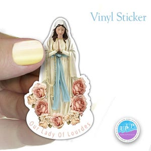 Our Lady of Lourdes sticker - Catholic Stickers - Virgin Mary stickers- Marian sticker- Virgin Mary-Virgen de Lourdes