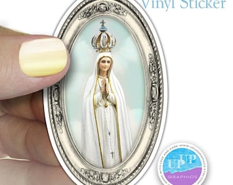 Pegatina de Nuestra Señora de Fátima - Pegatinas Católicas - Pegatinas de la Virgen de Fátima - Pegatina de vinilo de la Madre María - Santísima Madre