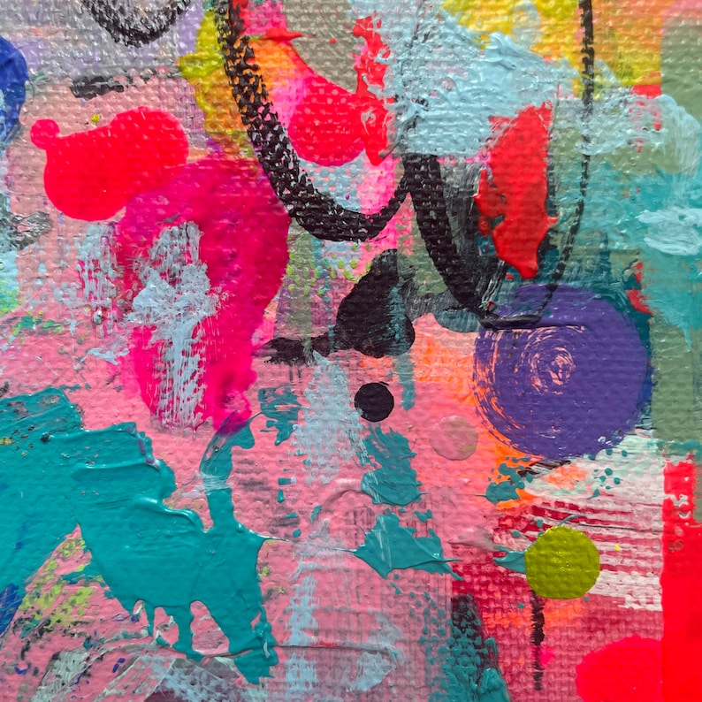 Small Original Abstract Art Painting Deep Edge Cotton Canvas A5 6 X 8.5 approx Etsy