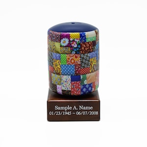 Quilt Pattern Cremation Urn Keepsake