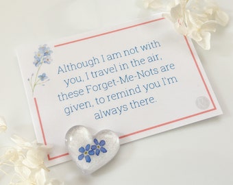 Forget-Me-Not Condolence Gift, Keepsake Pocket Hug Token with Sentimental Poem, Sorry For Your Loss Sympathy Gift, Bereavement Gift