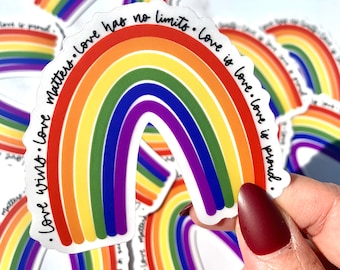 Rainbow Pride Sticker – Love Is Love, Waterproof Vinyl Decal