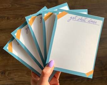 Get Shit Done Note Pad, Get it Done notepad, 5x7 notepad, To do list, Productivity, Notepads, 50 sheet notepad,