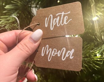 Custom Calligraphy Christmas Gift Tags | Personalized Name Tags